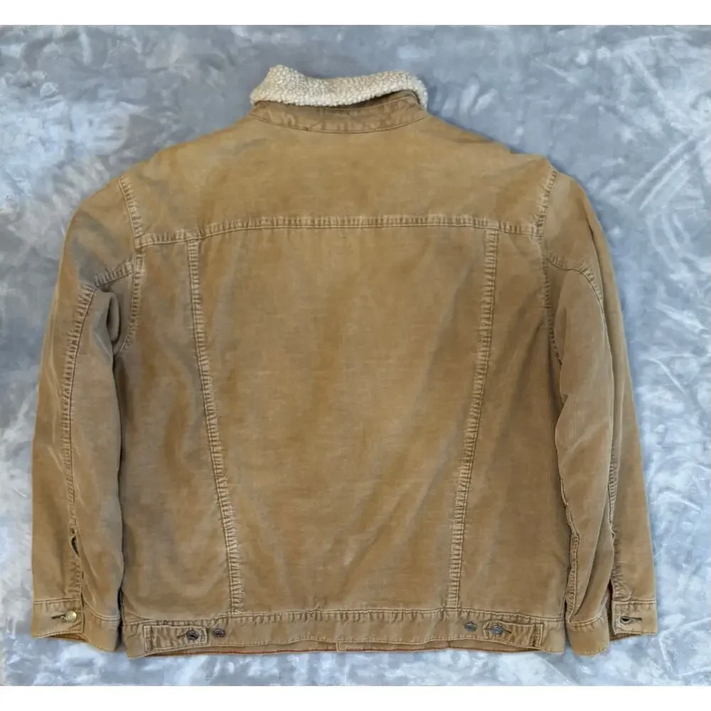 Vintage GAP Y2K Corduroy Sherpa Lined Type 3 Trucker Jacket XXL‎ Tan Casual Coat